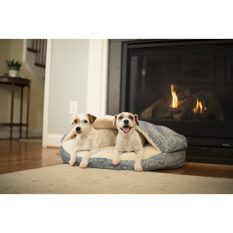 Large hooded 2024 dog bed